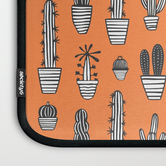 Retro hand drawn cactus plant pattern Laptop Sleeve Gallery Image 3