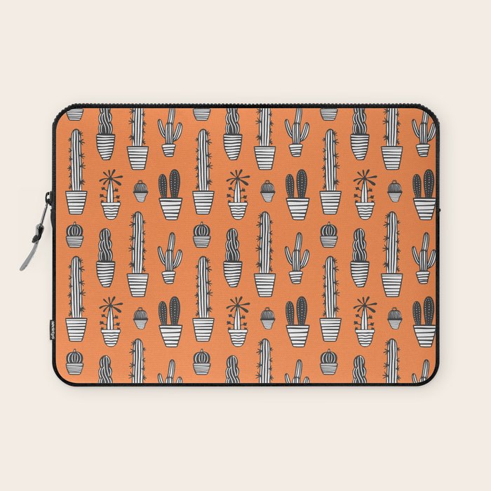 Retro hand drawn cactus plant pattern Laptop Sleeve Gallery Image 1
