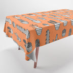 Retro hand drawn cactus plant pattern Tablecloth Gallery Image 1
