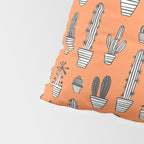 Retro hand drawn cactus plant pattern Pillow Sham Gallery Image 4