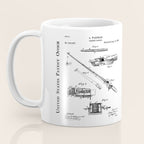 Fishing Rod Patent - Fishing Art - Black Chalkboard Coffee Mug Gallery Image 3