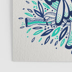 Owls - Turquoise & Navy Poster Gallery Image 3