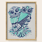 Owls - Turquoise & Navy Serving Tray Gallery Image 1
