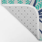 Owls - Turquoise & Navy Bath Mat Gallery Image 2