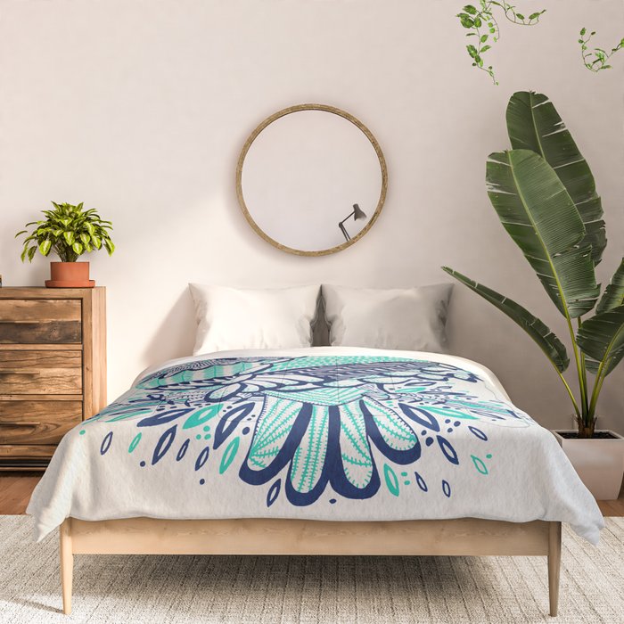 Owls - Turquoise & Navy Comforter Gallery Image 3