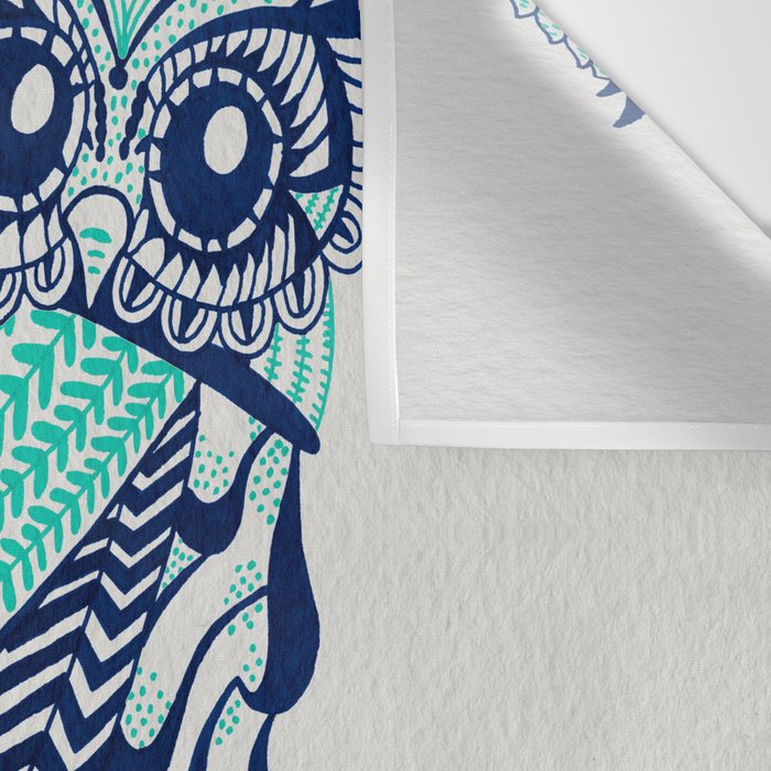 Owls - Turquoise & Navy Wall Tapestry Gallery Image 3