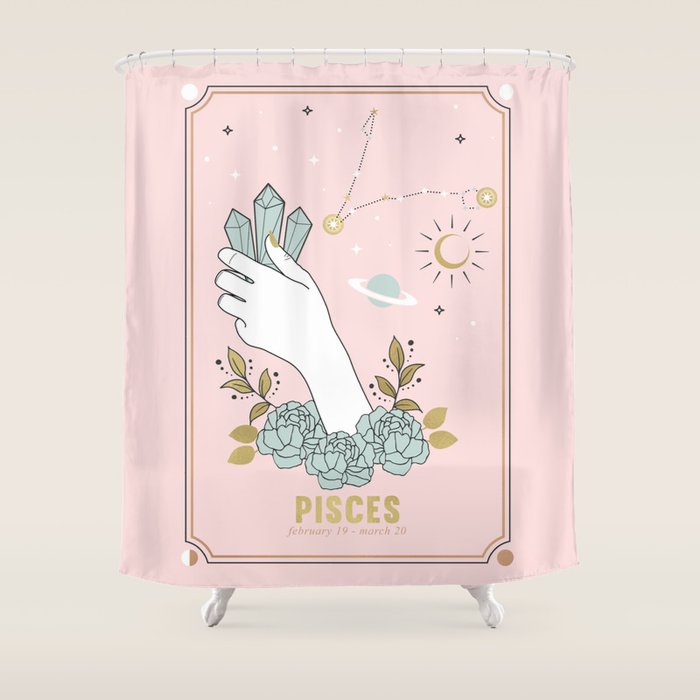 Pisces Zodiac sign Shower Curtain Gallery Image 1