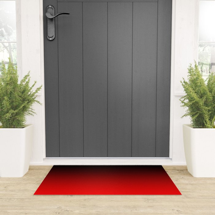 Black Red Neon Nights Ombre Welcome Mat Gallery Image 3