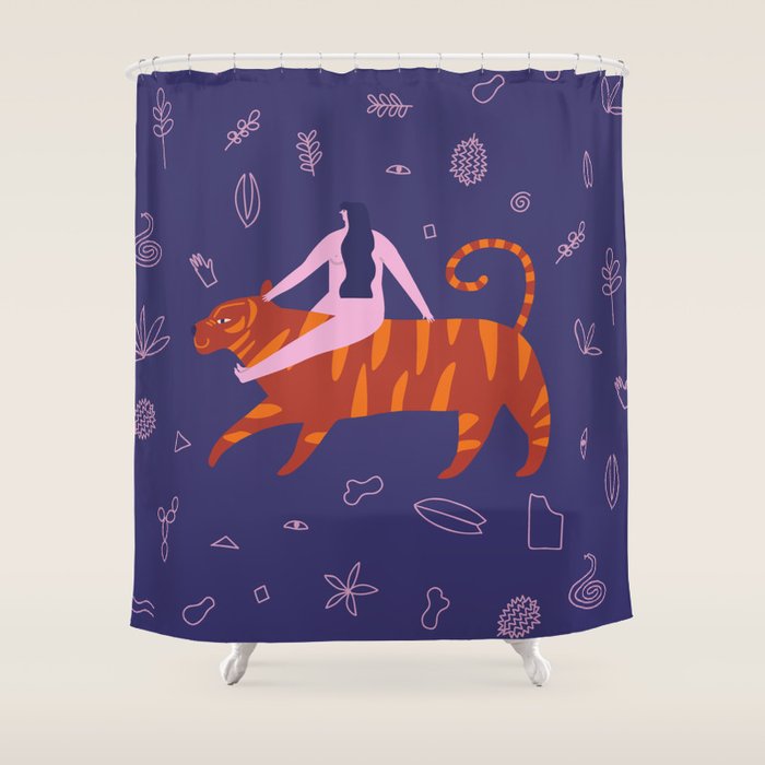Night safari poster Shower Curtain Gallery Image 1