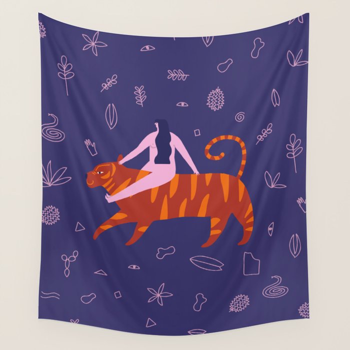 Night safari poster Wall Tapestry Gallery Image 1