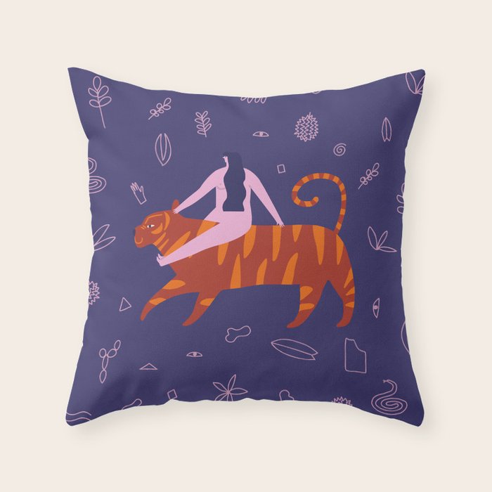 Night safari poster Throw Pillow Gallery Image 1