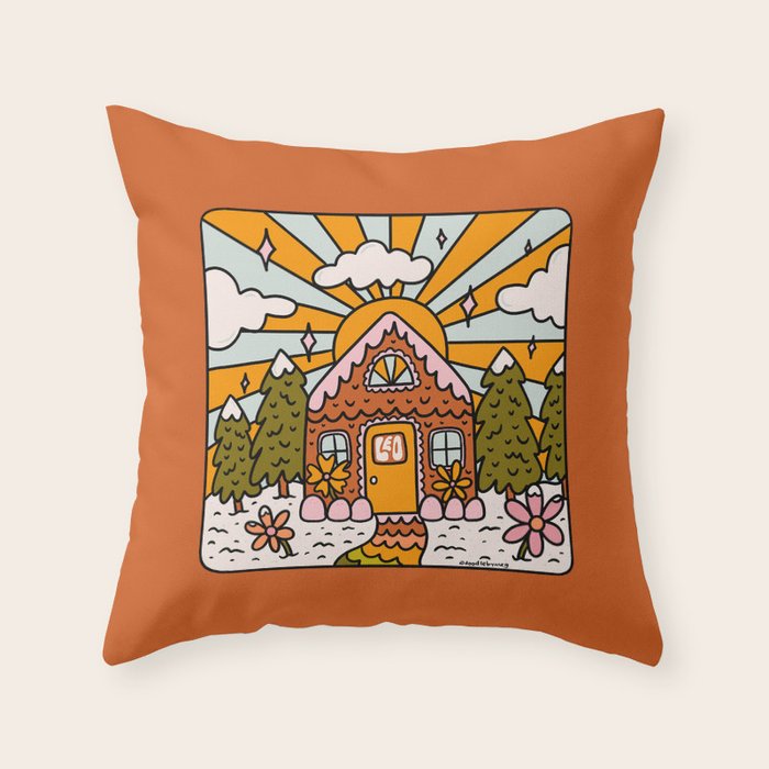 Leo Gingerbread House Throw Pillow Gallery Image 6