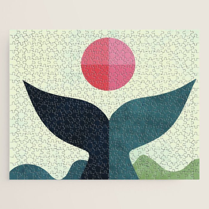 mid century whale sun sea Jigsaw Puzzle Gallery Image 1