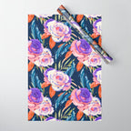 Dark landscape dolphins in the roses Wrapping Paper Gallery Image 1