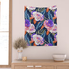 Dark landscape dolphins in the roses Wall Tapestry Gallery Image 2