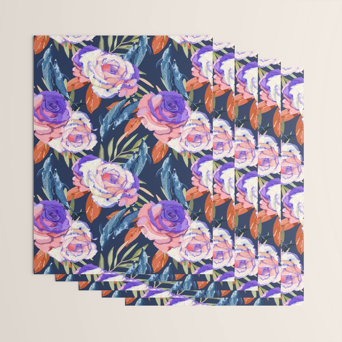 Dark landscape dolphins in the roses Wrapping Paper Gallery Image 3