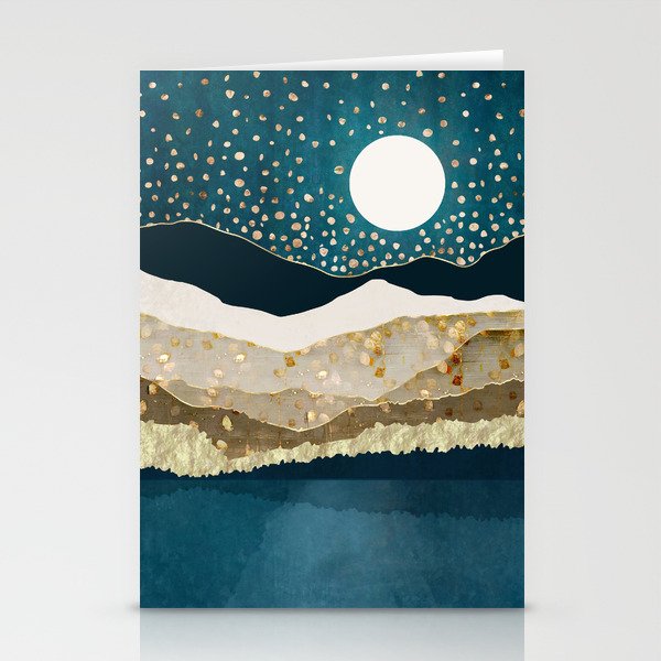 Starlit Mountain Lake Stationery Card Gallery Image 1