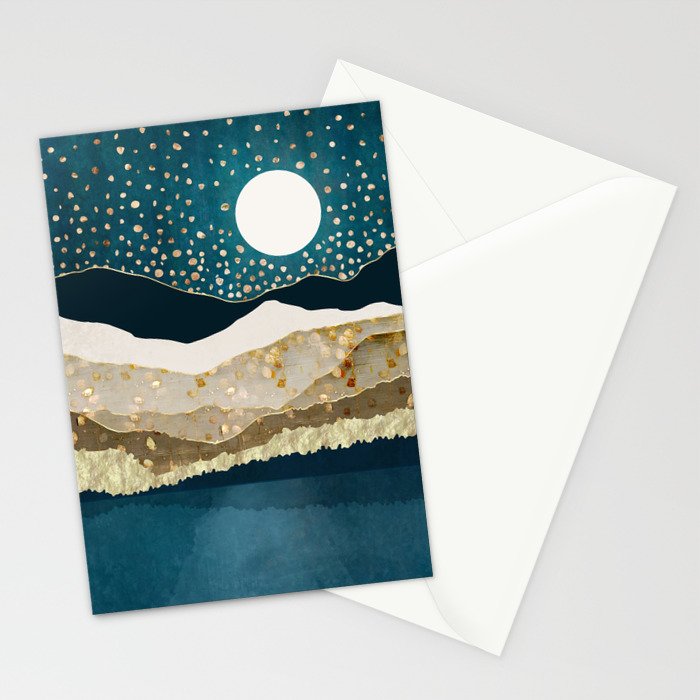 Starlit Mountain Lake Stationery Card Gallery Image 2