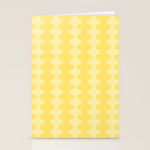Wavy Stripes Butter Yellow Ogee A-Go-Go Pop Pattern Stationery Card Gallery Image 2