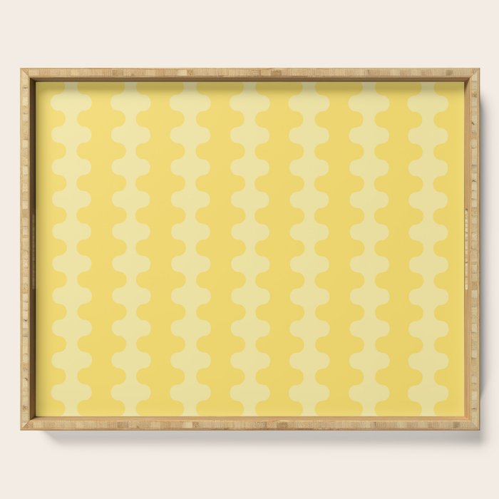 Wavy Stripes Butter Yellow Ogee A-Go-Go Pop Pattern Serving Tray Gallery Image 1