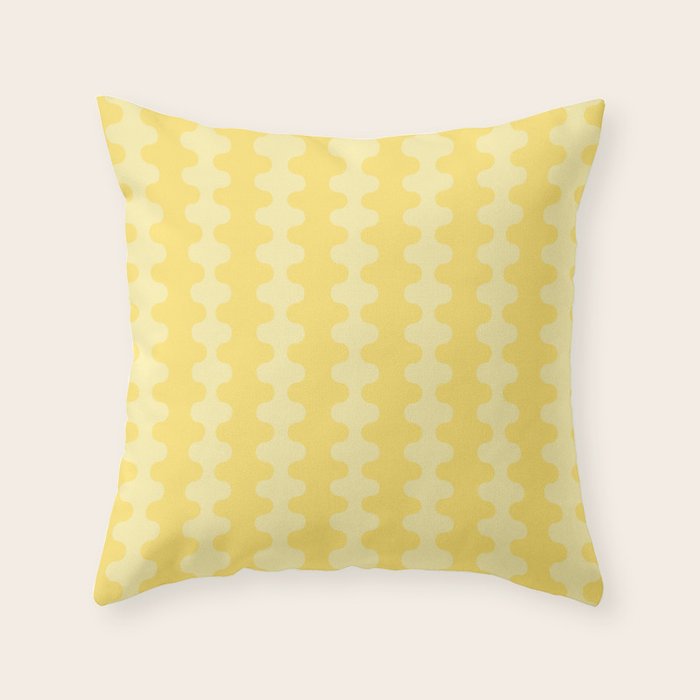 Wavy Stripes Butter Yellow Ogee A-Go-Go Pop Pattern Throw Pillow Gallery Image 6