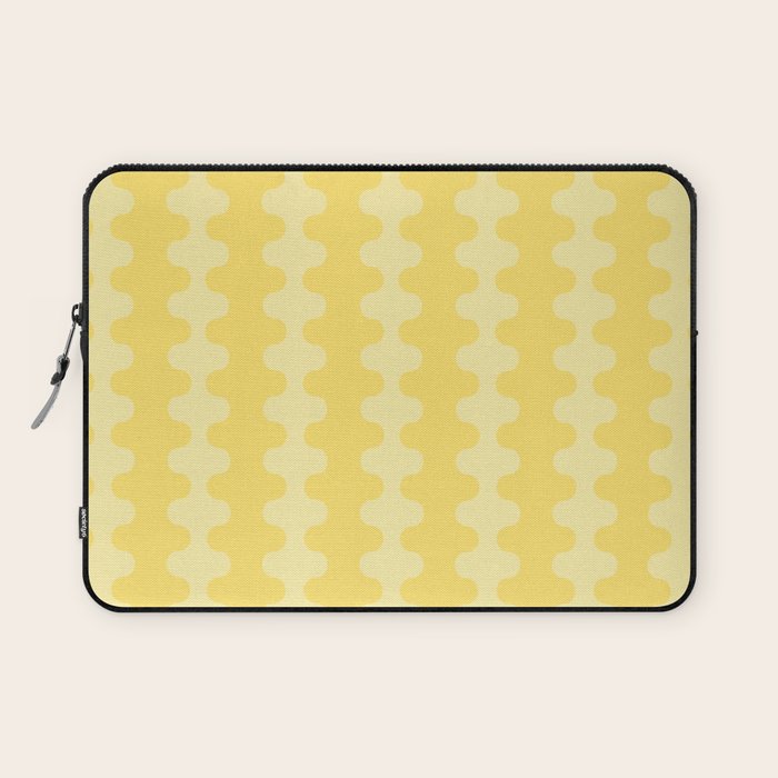 Wavy Stripes Butter Yellow Ogee A-Go-Go Pop Pattern Laptop Sleeve Gallery Image 1