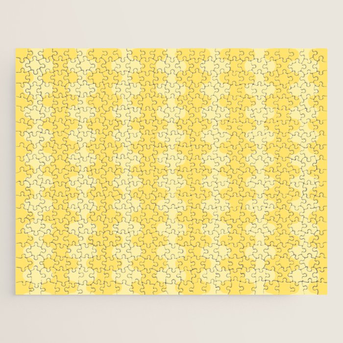 Wavy Stripes Butter Yellow Ogee A-Go-Go Pop Pattern Jigsaw Puzzle Gallery Image 1