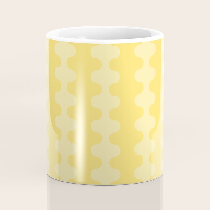 Wavy Stripes Butter Yellow Ogee A-Go-Go Pop Pattern Coffee Mug Gallery Image 4