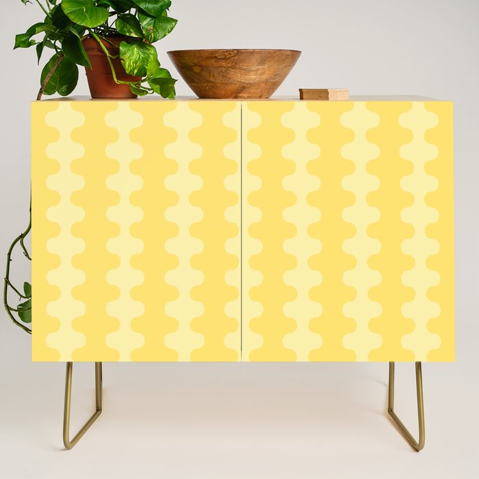Wavy Stripes Butter Yellow Ogee A-Go-Go Pop Pattern Credenza Gallery Image 1