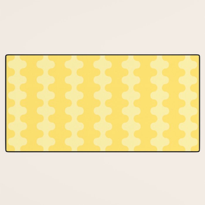 Wavy Stripes Butter Yellow Ogee A-Go-Go Pop Pattern Desk Mat Gallery Image 3