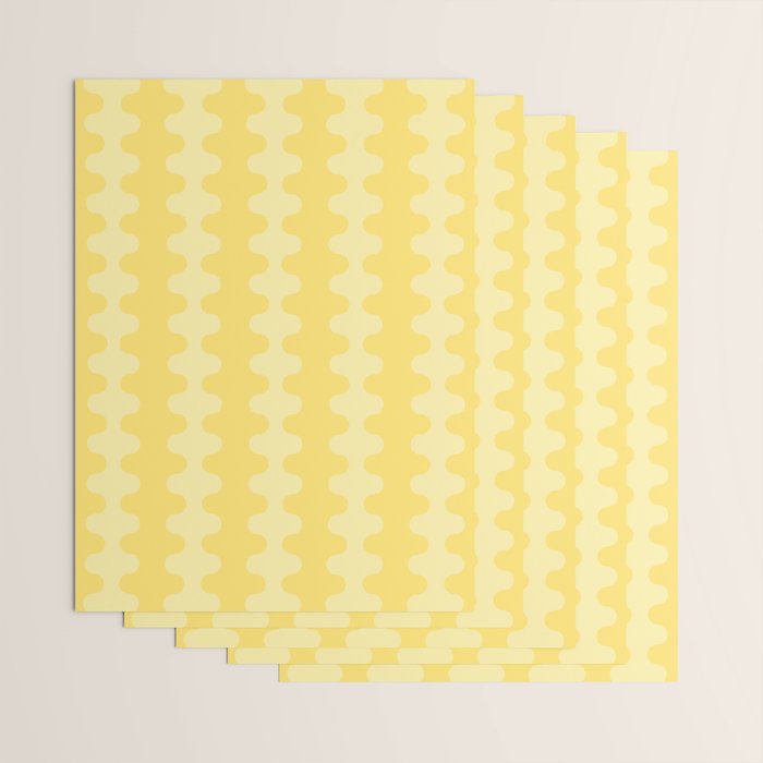 Wavy Stripes Butter Yellow Ogee A-Go-Go Pop Pattern Wrapping Paper Gallery Image 3