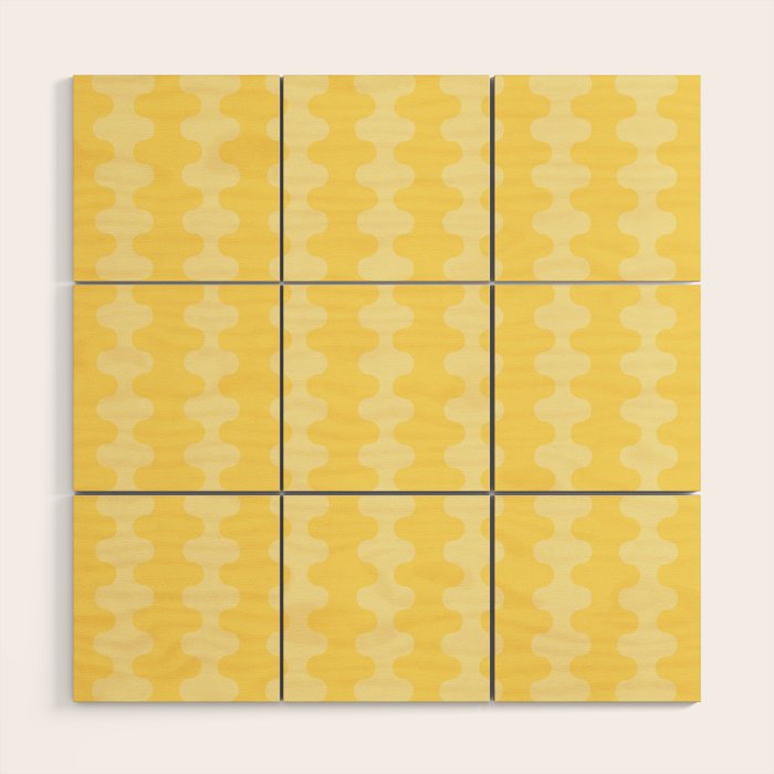 Wavy Stripes Butter Yellow Ogee A-Go-Go Pop Pattern Wood Wall Art Gallery Image 1