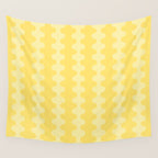 Wavy Stripes Butter Yellow Ogee A-Go-Go Pop Pattern Wall Tapestry Gallery Image 4
