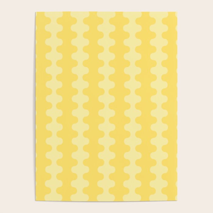 Wavy Stripes Butter Yellow Ogee A-Go-Go Pop Pattern Poster Gallery Image 4