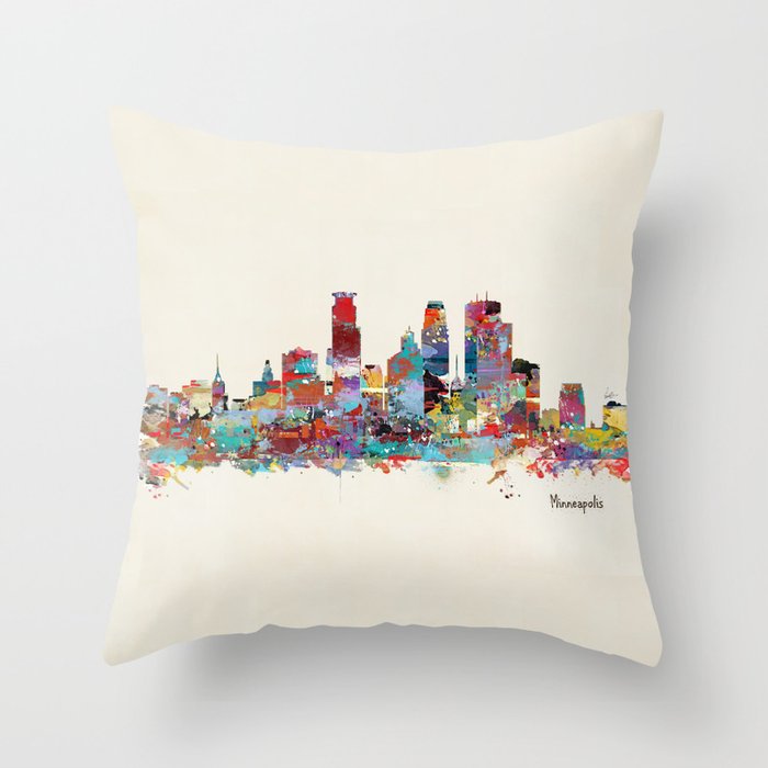 Minneapolis Minnesota skyline Throw Pillow Gallery Image 6