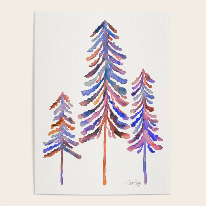 Pine Trees - Vintage Palette Poster Gallery Image 1