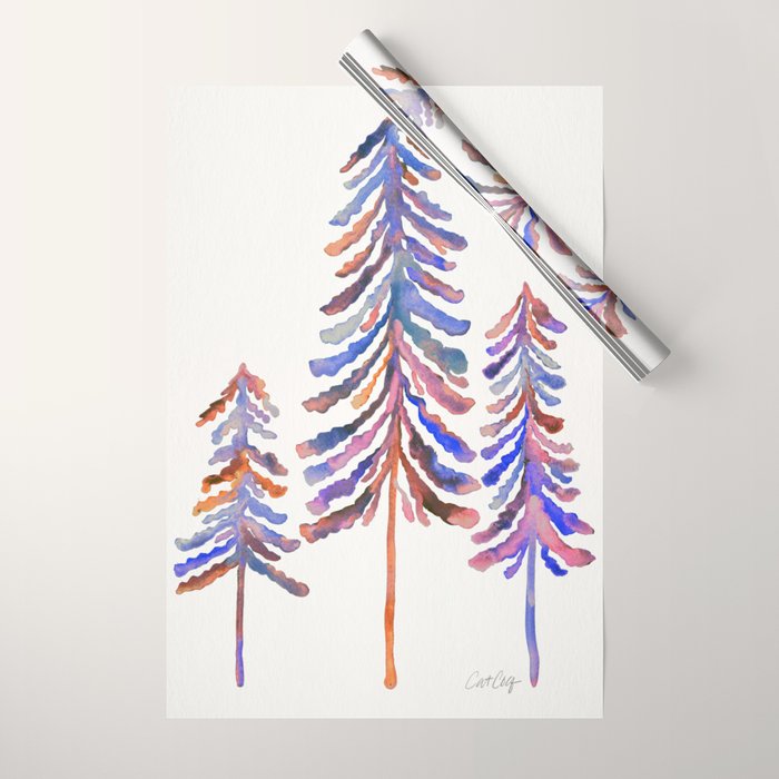 Pine Trees - Vintage Palette Wrapping Paper Gallery Image 1