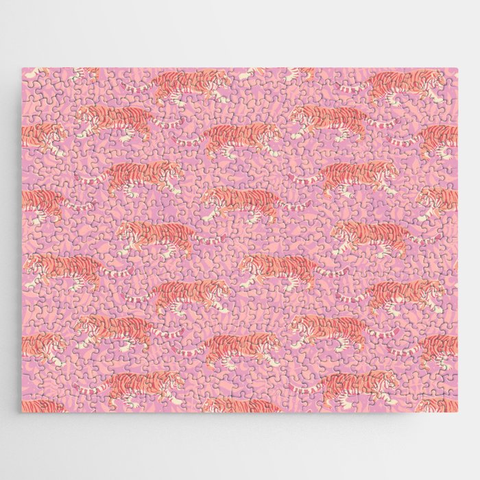 Tigers - pink pastel Jigsaw Puzzle Gallery Image 1