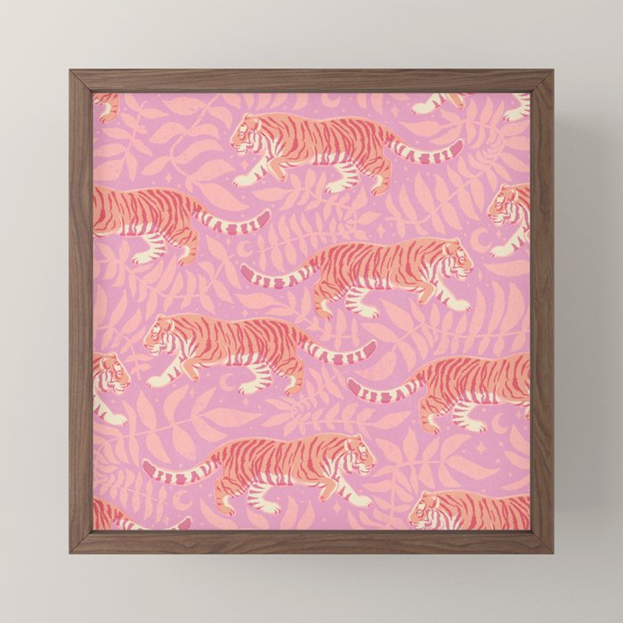 Tigers - pink pastel Mini Art Print Gallery Image 2