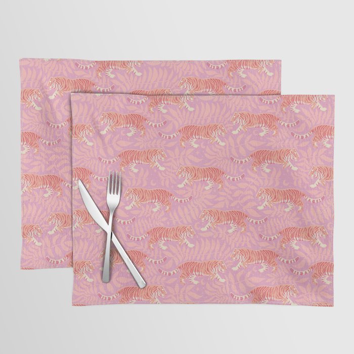 Tigers - pink pastel Placemat Gallery Image 1