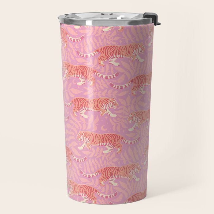 Tigers - pink pastel Travel Mug Gallery Image 2