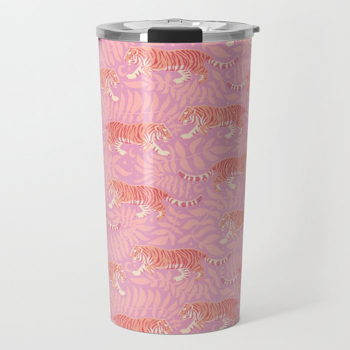 Tigers - pink pastel Travel Mug Gallery Image 1