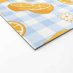Lemons on Pastel Blue Gingham Welcome Mat Gallery Image 2