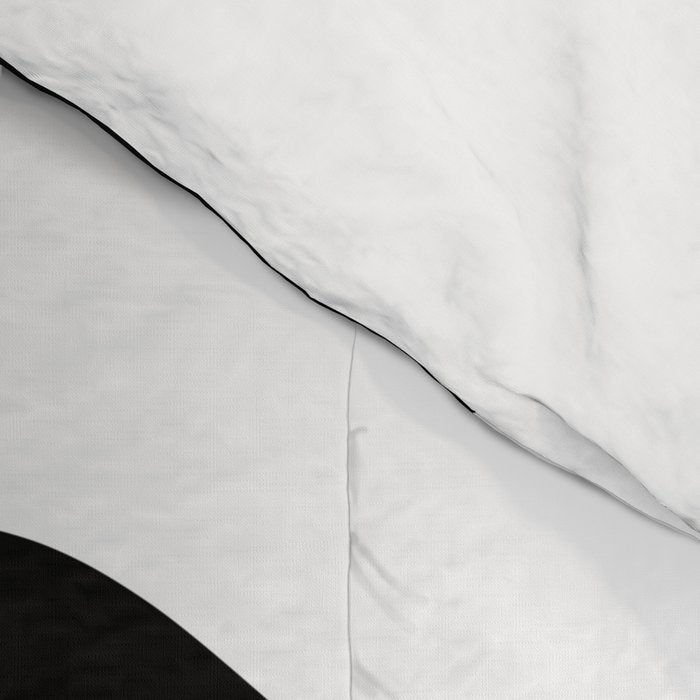 Retro Liquid Swirl Abstract Pattern Square Black and White Comforter Gallery Image 4