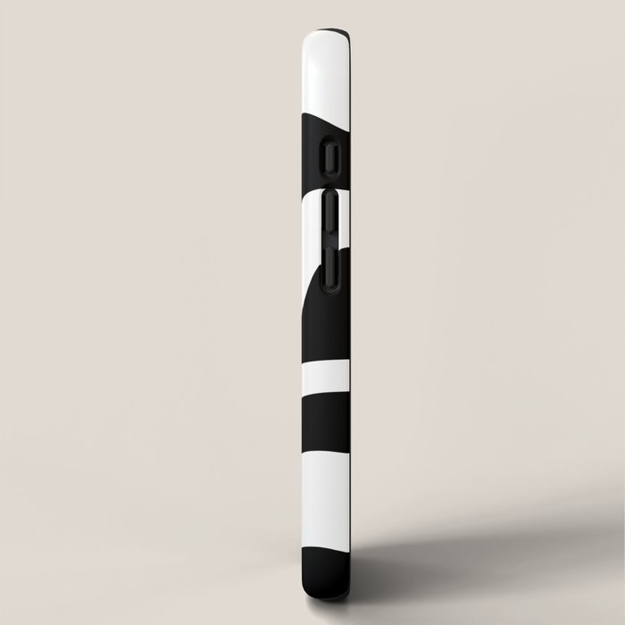 Retro Liquid Swirl Abstract Pattern Square Black and White iPhone Case Gallery Image 2