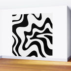 Retro Liquid Swirl Abstract Pattern Square Black and White Wall Mural Gallery Image 2