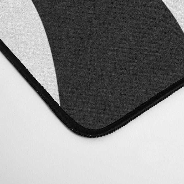 Retro Liquid Swirl Abstract Pattern Square Black and White Desk Mat Gallery Image 4