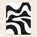 Retro Liquid Swirl Abstract Pattern Square Black and White Notebook Gallery Image 4