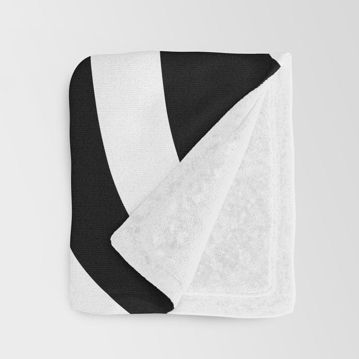 Retro Liquid Swirl Abstract Pattern Square Black and White Throw Blanket Gallery Image 3