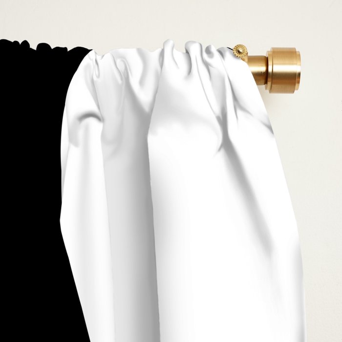 Retro Liquid Swirl Abstract Pattern Square Black and White Window Curtain Gallery Image 2